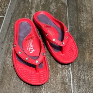 Cheeks Red Health Sandals by Tony Little
